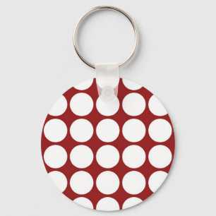 Porte-clés Pois blanc sur le rouge