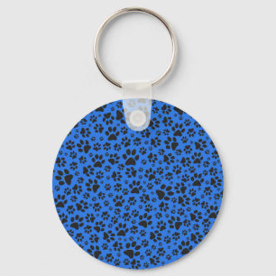 Porte-clés Pois de chien noir et blanc Pointe Polka sur le bl