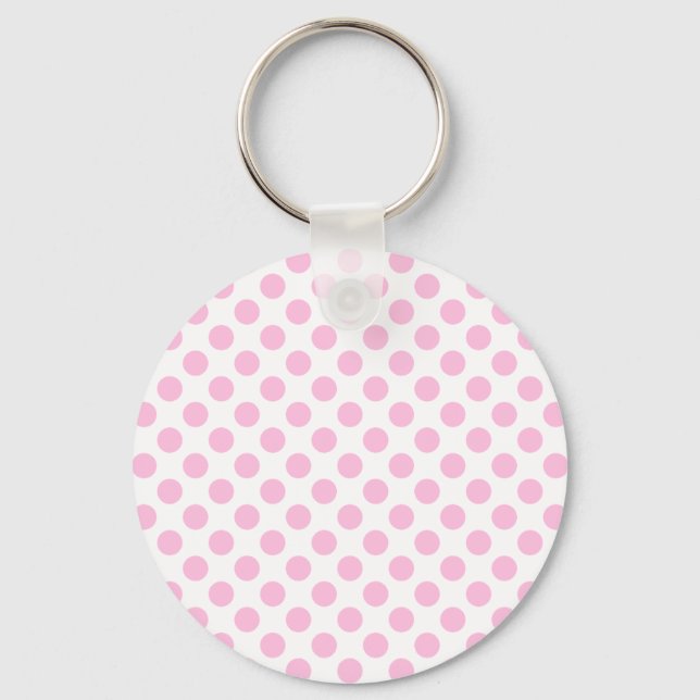 Porte-clés Pois roses avec Arrière - plan personnalisable (Recto)