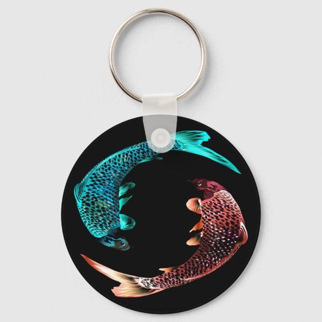 Porte-clés Poisson bleu et or (Recto)