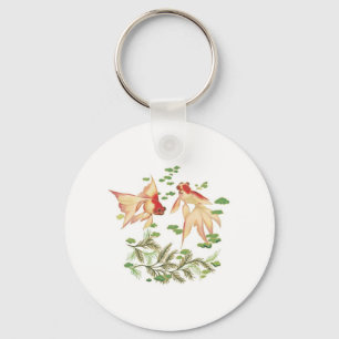 Porte-clés Poisson d'or chinois de bons charmes de chance