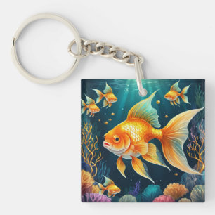 Porte-clés Poisson d'or sous-marin