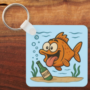 Porte-clés Poisson et bière