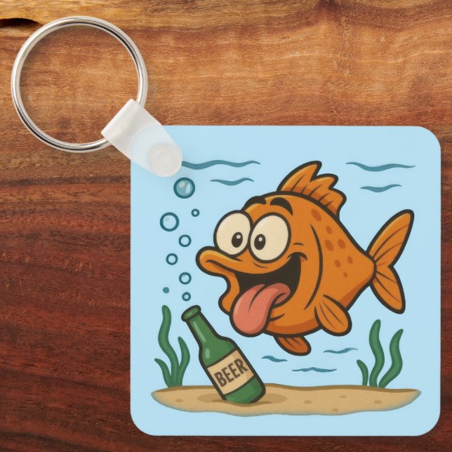 Porte-clés Poisson et bière (Recto)