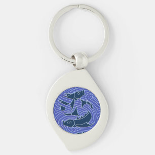 Porte-clés Poisson Gras Baignade Océan Bleu Pêche