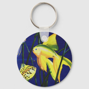 Porte-clés Poisson vintage Marine, Poisson d'or fantaisie dan