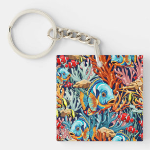 Porte-clés Poissons Tropicaux Vives Couleurs d'Été