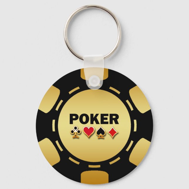 PORTE-CLÉS POKER NOIR ET OR (Recto)