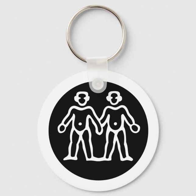 Porte-clés Police Zodiac : GEMINI + vos couleurs et idées (Recto)