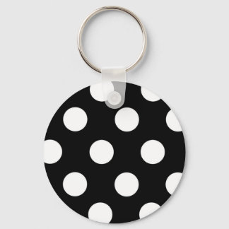 Porte-clés Polka Dot noir et blanc