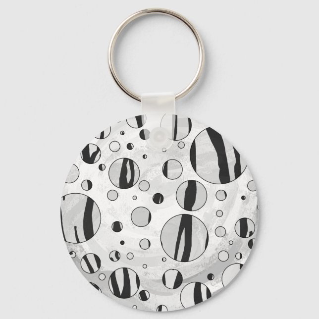 Porte-clés Polka Dot Tiger noir et blanc (Recto)
