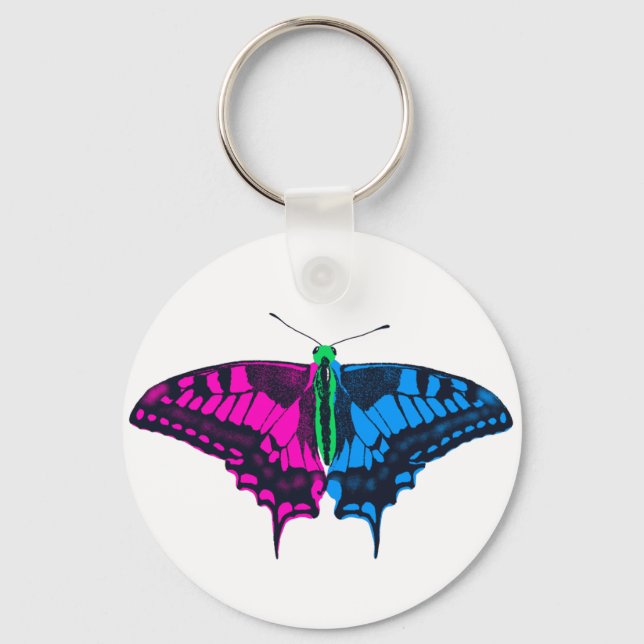 Porte-clés Polysexual Pride Flag Swallowtail Butterfly (Recto)