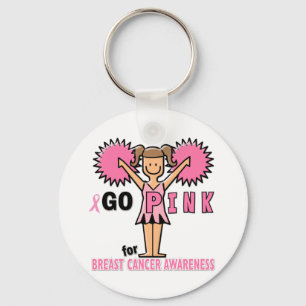 Porte-clés Pom-pom girl pour la conscience de cancer du sein