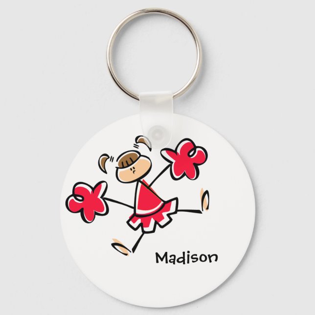 Porte-clés Pom-pom girl rouge écarlate (Recto)