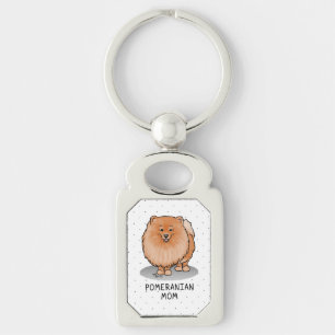 Porte-clés Pomeranian Maman Pom Maman (rouge orange) Mignonne