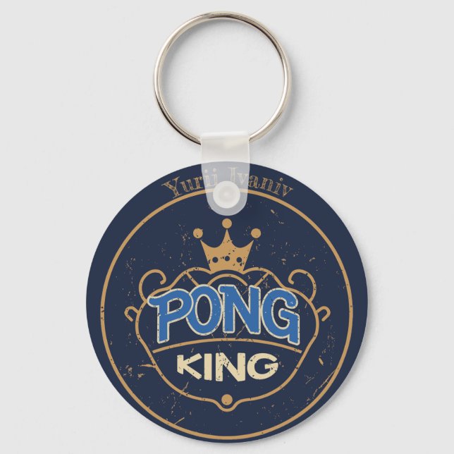 Porte-clés Pong King bleu (Recto)