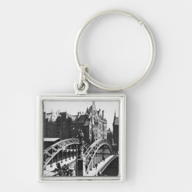 Porte-clés Pont dans le Speicherstadt Hambourg, c.1910 (Devant)