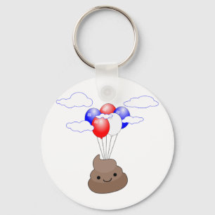 Porte-clés Poo Emoji Voler Avec Ballons