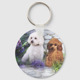 Porte-clés Poodle Keychain Hydrangeas