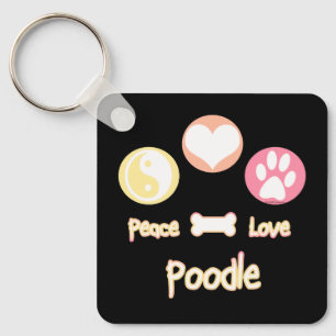 Porte-clés Poodle Peace Love