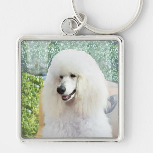 Porte-clés Poodle Standard Blanc