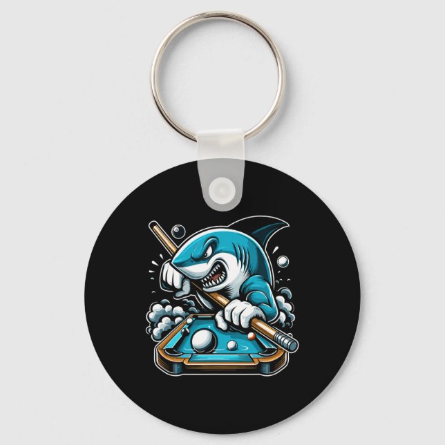 Porte-clés Pool Shark Funny Pool Player Billard Billard 8- (Recto)