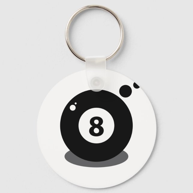 Porte-clés Pool sport balle 8 huit (Recto)