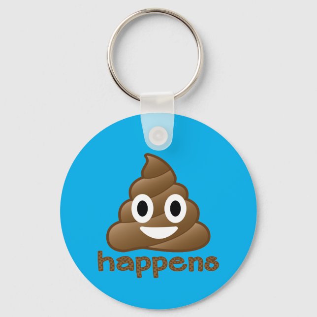 Porte-clés Poop Happens Emoji (Recto)