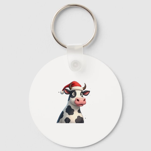 Porte-clés Pop Art Colorful Cow Christmas T-Shirt (1) (Recto)