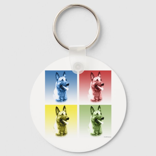 Porte-clés Pop Art Malinois (Recto)