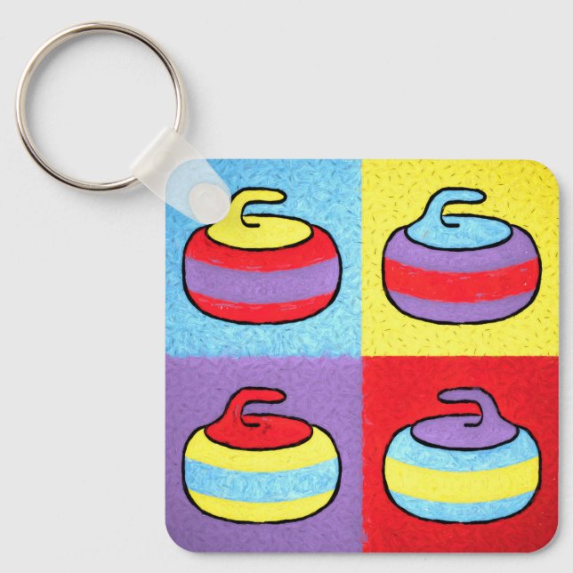 Porte-clés Pop Art Rocks Curling Design (Recto)