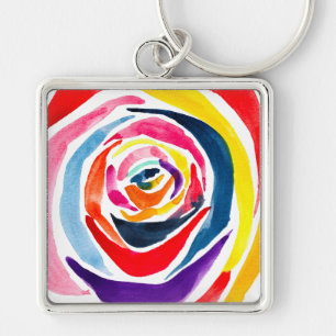 Porte-clés pop art rose Abstrait