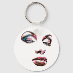Porte-clés Pop Art Womans Face Makeup beauty Abstract art
