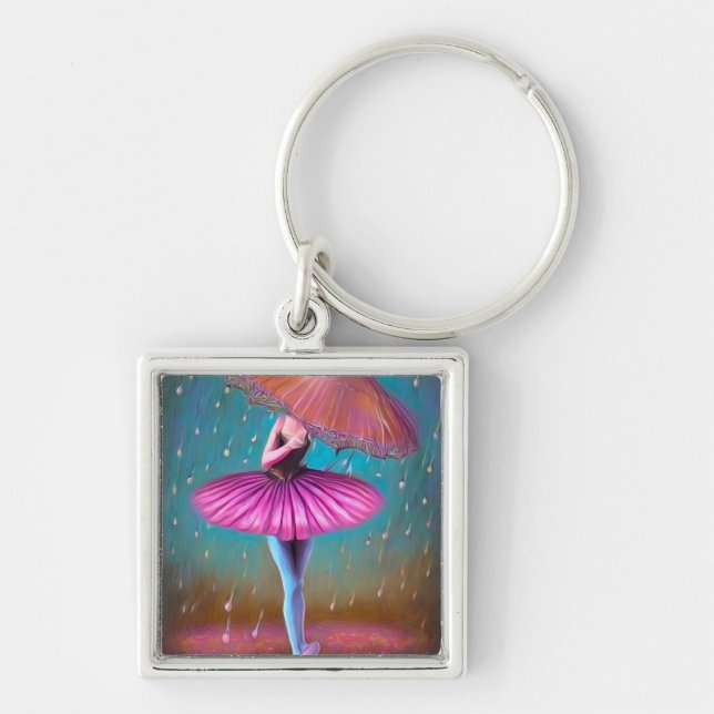 Porte-clés Pop Surréalisme Parapluie Pluie Ballerina (Devant)