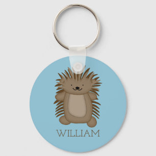 Porte-clés Porcupine cartonné mignon avec votre nom ou votre 