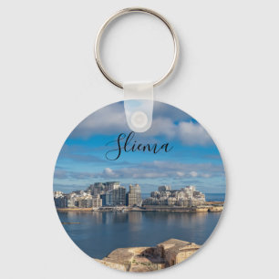 Porte-clés Port de Sliema et gratte-ciel à Malte
