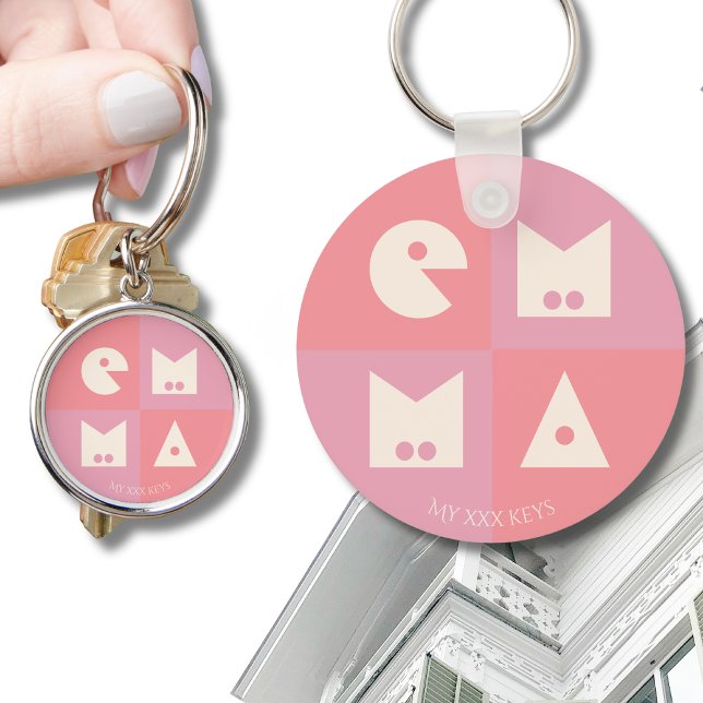 Porte-clés Porte - clé 4 lettres filles nom rose (Créateur téléchargé)