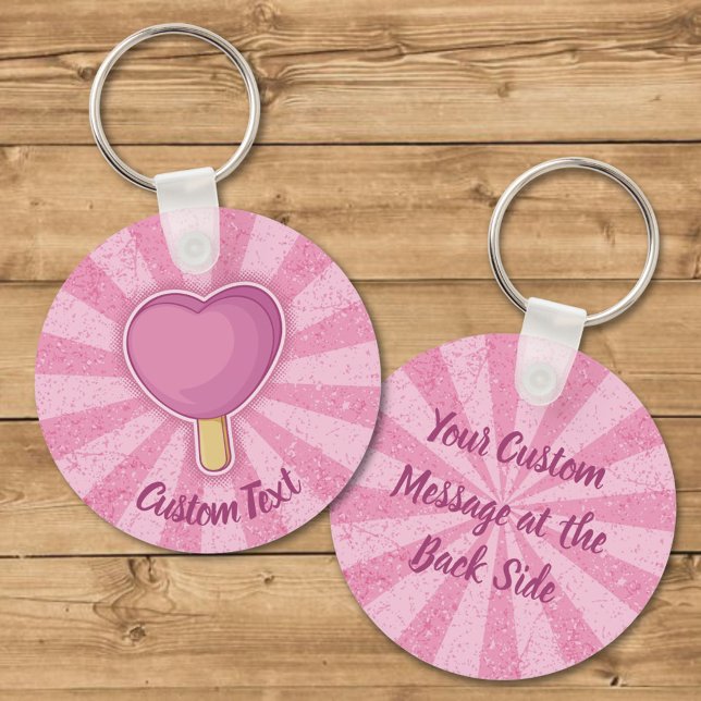 Porte-clés Porte - clé à bâtonnet de crème de coeur (Créateur téléchargé)