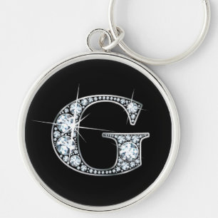 Porte-clés porte - clé à bille de diamant "G"