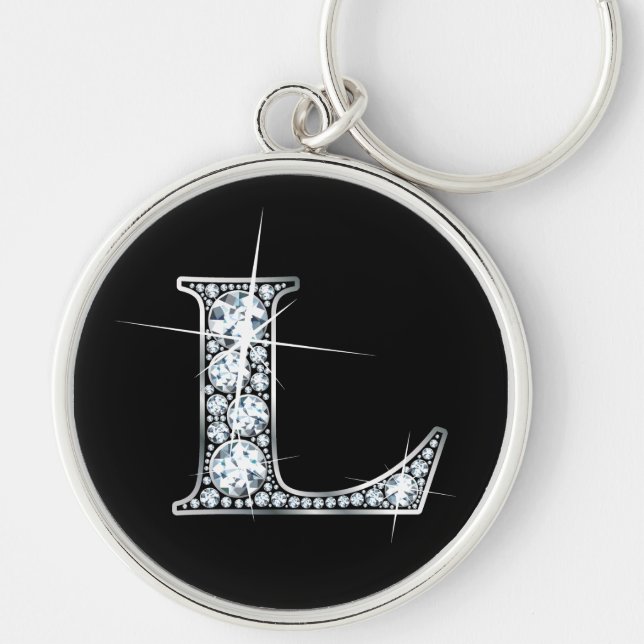 Porte-clés porte - clé à bille de diamant "L" (Devant)