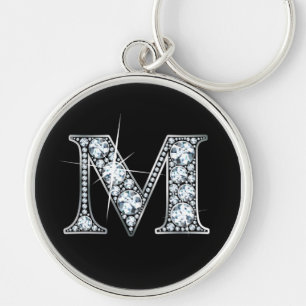 Porte-clés porte - clé à bille de diamant "M"