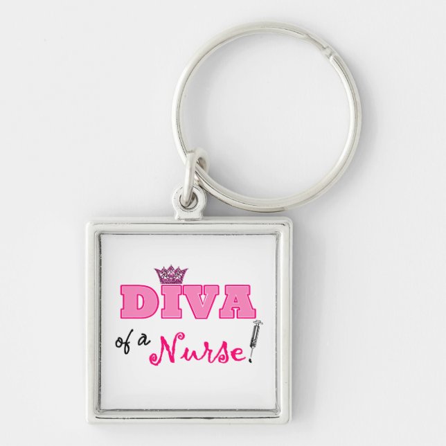 Porte-clés porte - clé "A Diva of a Nurse" (Devant)