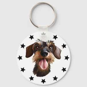 Porte-clés Porte - clé à poils durs Dachshund Stars