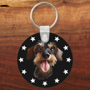 Porte-clés Porte - clé à poils durs Dachshund Stars