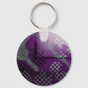 Porte-clés Porte - clé Abstrait de grunge métallique violet