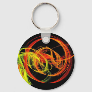 Porte-clés Porte - clé Abstrait Orange Jaune Vert Fils .