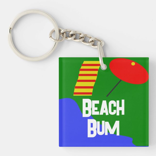 Porte-clés porte - clé acrylique "Beach Bums United" (Devant)
