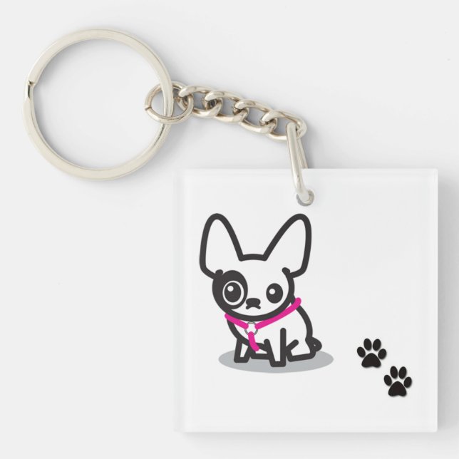 Porte-clés Porte - clé acrylique de bouledogue français (Devant)