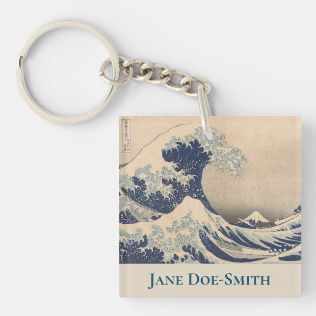Porte-clés Porte - clé Acrylique Hokusai personnalisé (Devant)