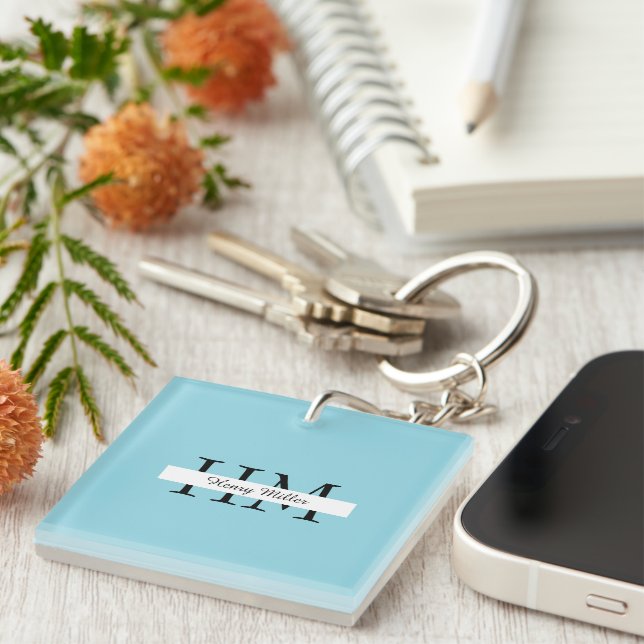 Porte-clés Porte - clé acrylique personnalisé | Monogramme pe (Devant Droit)